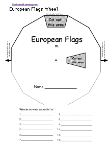 Search result: 'European Flags Wheel - Top: Printable Worksheet'