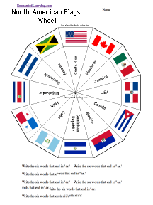 Search result: 'North American Flags Wheel  - Bottom: Printable Worksheet'