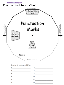 Search result: 'Punctuation Marks Wheel  - Top: Printable Worksheet'