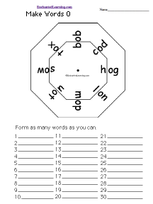 Search result: 'Make Words Wheel &#8212;o&#8212; : Printable Worksheet'
