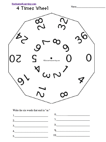 Search result: 'Four Times Wheel - Bottom: Printable Worksheet'