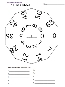 Search result: 'Seven Times Wheel - Bottom: Printable Worksheet'
