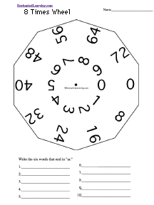 Search result: 'Eight Times Wheel - Bottom: Printable Worksheet'