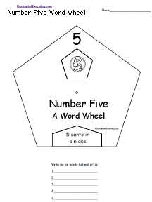 Search result: 'Number Five Wheel: Printable Worksheet'