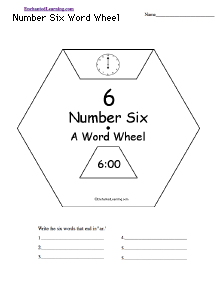 Search result: 'Number Six Wheel: Printable Worksheet'