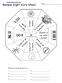 Search result: 'Number Eight Wheel - Bottom: Printable Worksheet'