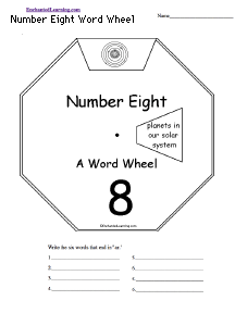 Search result: 'Number Eight Wheel: Printable Worksheet'