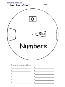 Search result: 'Numbers Wheel: Printable Worksheet'