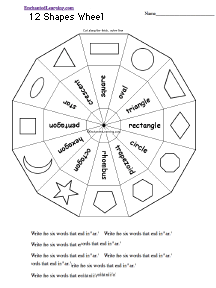 Search result: 'Shapes Word Wheel  - Bottom: Printable Worksheet'