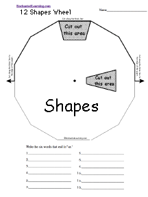 Search result: 'Shapes Word Wheel  - Top: Printable Worksheet'