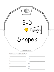Search result: '3-D Shapes Word Wheel : Printable Worksheet'