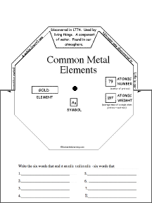 Search result: 'Chemical Elements Wheel - Common Metals: Printable Worksheet'