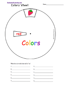 Search result: 'Colors Word Wheel: Printable Worksheet'