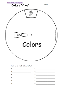 Search result: 'Colors Word Wheel (in black-and-white): Printable Worksheet'