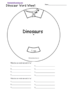 Search result: 'Dinosaur Word Wheel: Printable Worksheet'