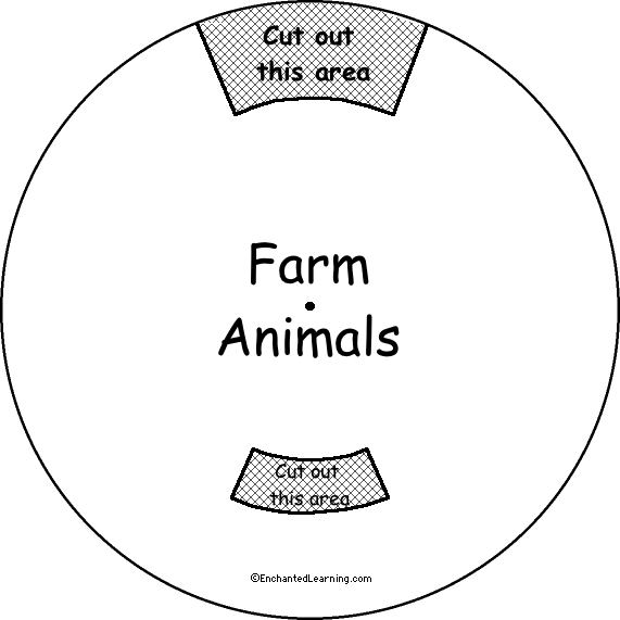 Search result: 'Farm Animals Word Wheel - Top: Printable Worksheet'