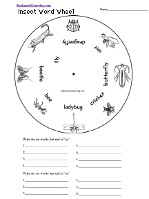 Search result: 'Insect Word Wheel - Bottom: Printable Worksheet'
