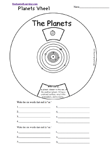 Planets Word Wheel Printable Worksheet Enchantedlearningcom