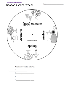 Search result: 'Seasons Word Wheel - Bottom: Printable Worksheet'