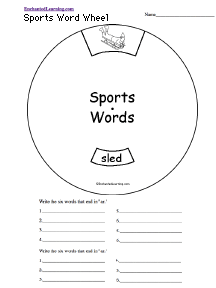 Search result: 'Sports Word Wheel: Printable Worksheet'