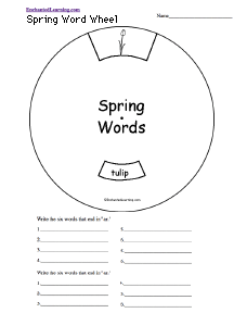 Search result: 'Spring Word Wheel: Printable Worksheet'