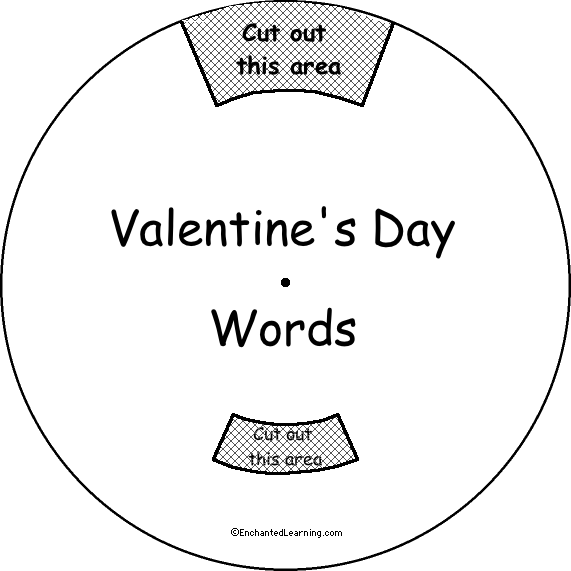 Search result: 'Valentine's Day Word Wheel - Top: Printable Worksheet'