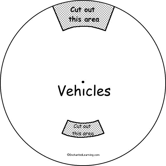 Search result: 'Vehicles Word Wheel - Top: Printable Worksheet'