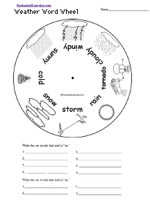 Weather Word Wheel: Printable Worksheet - EnchantedLearning.com