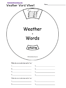 Search result: 'Weather Word Wheel: Printable Worksheet'