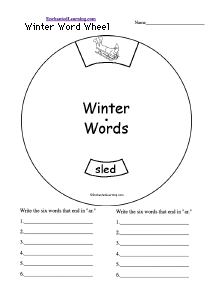 Search result: 'Winter Word Wheel: Printable Worksheet'
