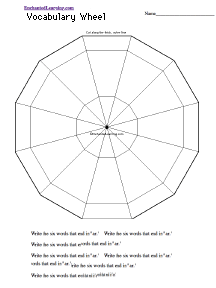 Search result: 'Vocabulary Wheel  - Bottom: Printable Worksheet'