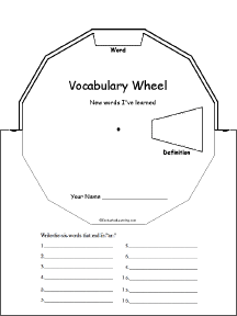 Vocabulary Wheel : Printable Worksheet