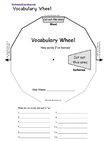 Search result: 'Vocabulary Wheel - Top: Printable Worksheet'