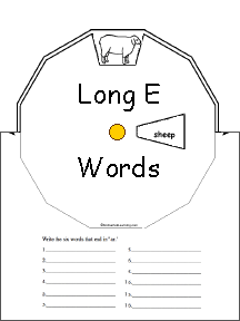 Search result: 'Long E Word Wheel : Printable Worksheet'