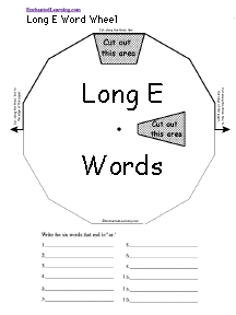 Search result: 'Long E Word Wheel  - Top: Printable Worksheet'