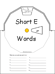 Search result: 'Short E Word Wheel : Printable Worksheet'