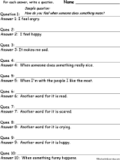 Search result: 'Feelings: Write a Question for Each Answer'