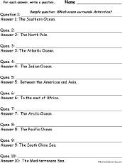 Search result: 'The Oceans and Seas: Write a Question for Each Answer'