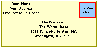 Write A Letter To The President Enchantedlearning Com